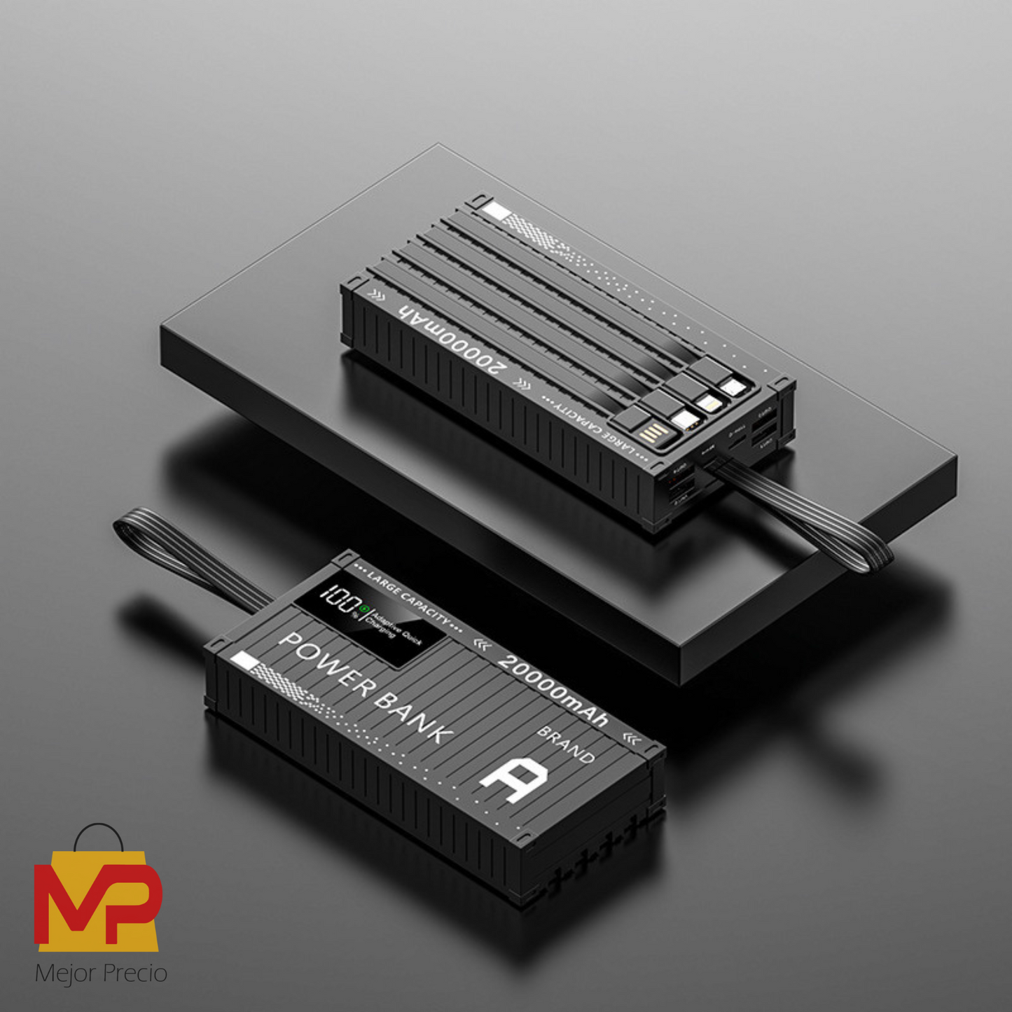 POWERBANK Container 38000 maH Carga Ultra rápida Cuatro puertos de carga