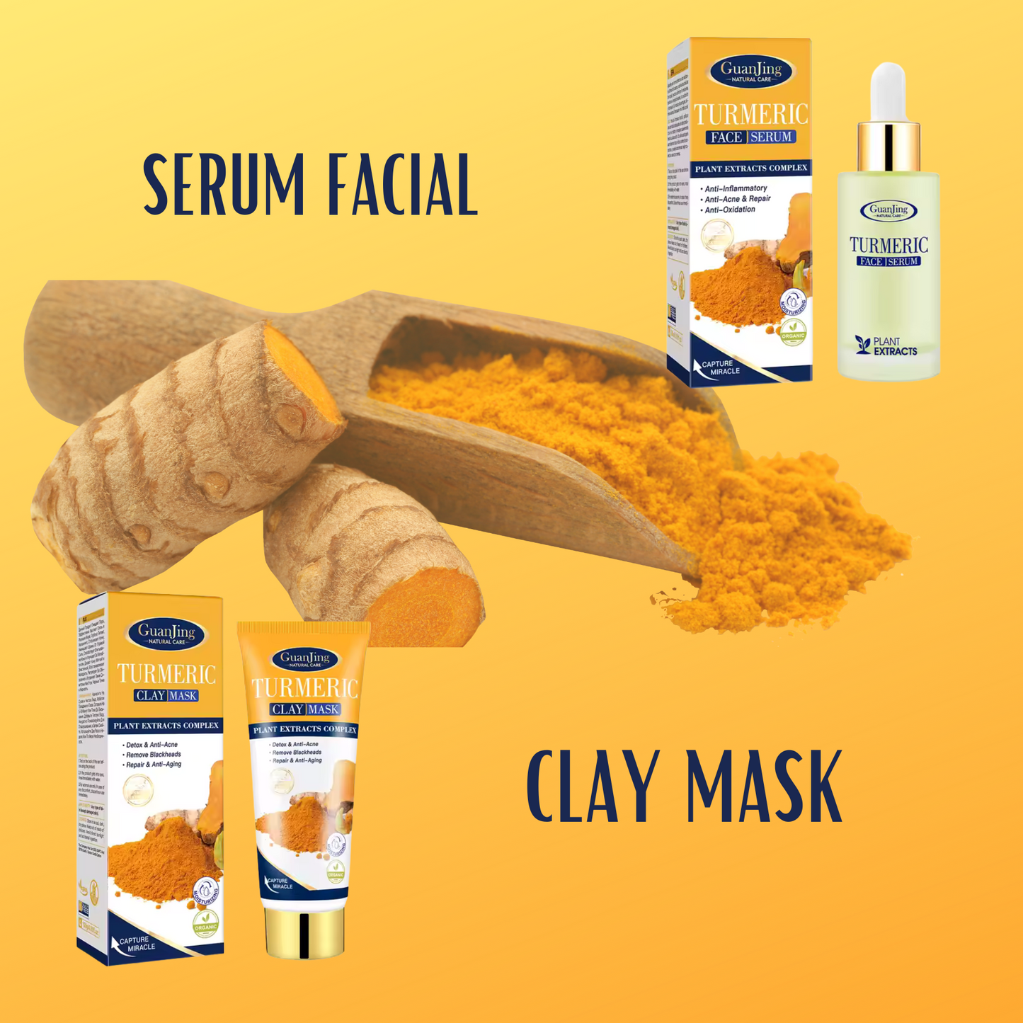 Kit de Cúrcuma 2 en 1 (Masajeador Facial de Resina GRATIS)